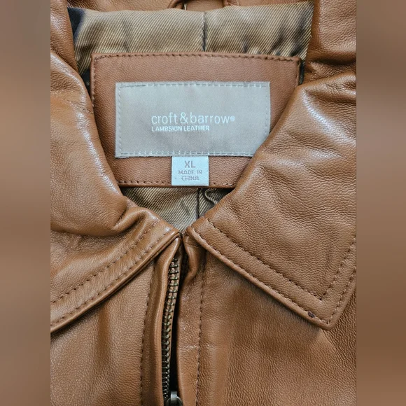 Vintage - Leather NWT Croft & Barrow "Caramel" Buttery Soft Jacket - Size XL - Picture 4 of 9